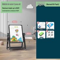 Kids' Double-Sided Magnetic Blackboard & Whiteboard: Erasable Drawing & Writing Stand with Coloring and Graffiti Features
