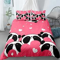 Cute Panda Animal Giant Panda Comfortable Duvet Quilt Cover Pillowcase Bedding Set Children Bedroom Decoration Home Textile 135x200cm