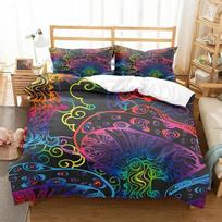 Colorful Mushroom Mandala Pattern Comfortable Duvet Quilt Cover Pillowcase Bedding Set Children Bedroom Decoration Home Textile 135x200cm
