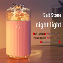 USB Rechargeable Salt Stone Aromatherapy Humidifier with 7-Color Night Light for Home or Office Plug-in