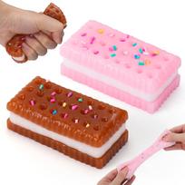 Silicone StrRelief Squishy,2 PCS Cookie Sticky Taba Squishy Fidget Toys Adults,Ultra-Soft Squeeze 2PCS