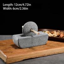 Natural Stone Mill Grinder Set Retro Chinese Traditional Manual Grinder Roller Tea Tray Seasoning Herbal Mills Machine Decor