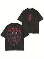 Unisexs Retro Dead Space Horror Game Graphic TShirt Soft Washed YK Streetwear Style Featuring Iconic Red and Horror Themes Top M