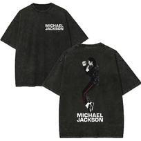 Rock Singer Michael Jackson Vintage Washed T Shirt High Quality Fashion Oversized Tshirts Unisex Women Casual Short Sleeve Tshirt S