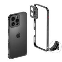 Seahorse Buckle Metal Frame Case for iPhone 14/15/16/17 Pro Max iPhone 12 Pro Max - Frame + Lens