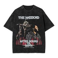 AFTER HOURS DAWN EUROPE The Weeknd Outfit Washed T Shirts Unisex Women Streetwear Hip Hop TShirt Printed Tee Shirt  Cotton M