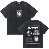 Skalbti vintažiniai reperio Kanye West grafiniai marškinėliai THE LIFE OF PABLO viršelio spaudos marškinėliai Unisex moterims Hip Hop mados marškinėliai M