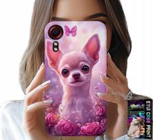 Etui Do Samsung Galaxy Xcover 7 - Słodka Chihuahua Na Różowym Tle Kwiatami