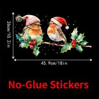 1pc Winter Birds Static Cling Window Stickers Waterproof Christmas Glass Decoration for Home Living Room Bedroom Coffee Shop