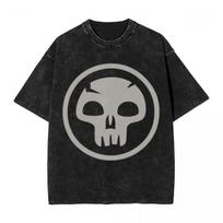 Magic The Gathering (MTG) Black Mana T Shirts Washed Cotton Harajuku TShirts for Men Women Tops Streetwear Summer Tee Shirt S