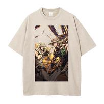 Gyro Roadagain Ringo JoJos Bizarre Adventure Clothing Men Tshirts Vintage Washed T Shirt Casual Cotton Tee Harajuku Tshirt S