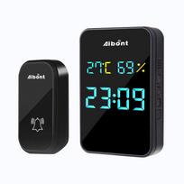 Aibont Wireless Doorbell with Clock and Hygrometer Combination Indoor Display Unit Temperature Humidity Monitor Digital Time Display One Size juoda