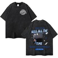 Harry Styles Kiss All The Time Disco Occasionally  Tour High Quality Vintage Washed ONeck Tshirt Fan Gift Unisex Cotton Tee S