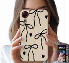 Etui Do Samsung Galaxy Xcover 5 - Beżowe Kokardki Wstążka Modne Wzory