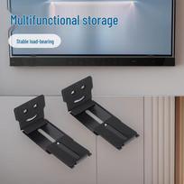 Carbon Steel Soundbar & TV Wall Mount Shelf – Hole-Free Design