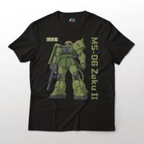 Mobile Suit Gundam Anime MS-06 Zaku II Grunt Suit Graphic Art Cotton Tee S