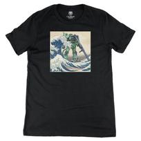 Green Zaku 2 Gundam MS-06S Mobile Suit in the Great Wave off Kanagawa Anime Tee 3XL