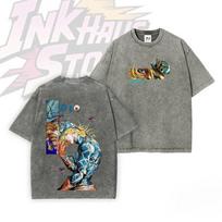 JoJos Bizarre Adventure Brando Diego Printed Tee Men Women Washed Tshirts Retro Cotton T Shirt Casual Clothing Harajuku Tshirt S