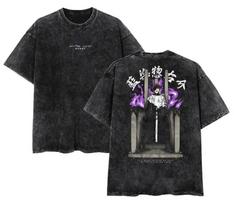 BLEACH Aizen Sousuke Anime Printed Tee Men Women Washed Cotton Tshirts Manga Vintage T Shirt Harajuku Male Short Sleeve Tshirt S