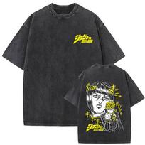 Washed Vintage Anime Jojo Bizarre Adventure T Shirt Narciso Anasui Jolyne Cujoh Graphic Tshirt Men Women Manga Fashion Tshirts S