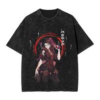 Classic Action Game Bayonetta Graphic Print TShirt Men Women Retro Washed Cotton Casual Oversized Top Gothic YK Summer New Tee S