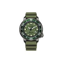 CITIZEN Maritime Adventure Time Series 200 Meters Waterproof Solar Quartz Rubber Strap Men's Watch Green Dial BN0157-11X žalia