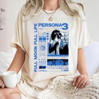 Persona 3 Anime Shirt: Makoto Yuki Retro Graphic Tee Summer Men's and Women's Loose and Breathable T-shirt Top S įvairiaspalvis