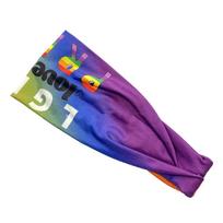 Sweet Parade Rainbow Elastic Headband Soft Breathable Rainbow Headband Face Wash Stretch Sports Hairband Daily
