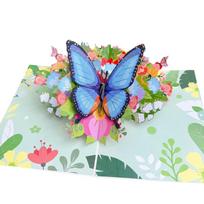 3D Pop Up Butterfly Bouquet Greeting Card for Mother's Day Birthday Festival Creative Gift Handmade Paper Art Card with Envelope One Size