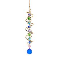 Spiral Crystal Sun Catcher Wind Chime with Hanging Chain and Multi-Shape Crystal Beads for Indoor Outdoor Decoration Garden Patio Window One Size