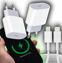 Szybka Ładowarka Do Iphone 11 12 13 14 Kostka 20W + Kabel 1M Usb C Lighting