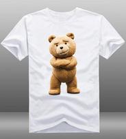 Mens Casual Cute Movie Ted 2 T-shirts 100% Cotton Short Sleeve O-Neck White Tee Shirts Tops Clothing S įvairiaspalvis