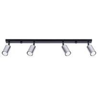 Spot Sufitowy Czarny Podłużny Poczwórny Chromowane Klosze 4Xgu10 10W Winx Sl.1371 Sollux Lighting