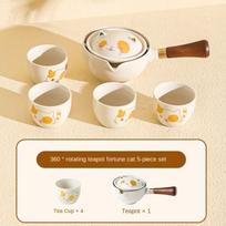 5/7pcs Japanese Style Lucky Cat Teapot Set Ceramic Bubble Tea Set Kung Fu Tea Pot Set  Office 5PCS