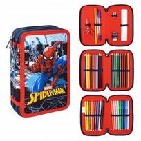Piórnik Rozkładany Trzykomorowy Z Wyposażeniem Spiderman
