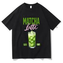 Matcha Latte T Shirt Green Tea Graphic Tee Vintage Aesthetic Harajuku Streetwear Top Funny Food Art Casual Unisex Short Sleeve S įvairiaspalvis