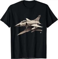 French Air Force Mirage Aeroplane Oversized T-shirt Casual Streetwear O-Neck Cotton Tshirt Unisex Tops Tees Men's Clothing S įvairiaspalvis