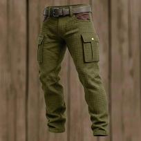 Men’s Tactical Cargo Pants with Multi Pocket Design Durable Fabric Straight Leg Style for Outdoor Work Hiking L armijos žalia spalva