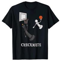 Fun Checkmate Chess Basketball Game Board King T-Shirt Graphic Cotton Streetwear Short Sleeve Birthday Gift S įvairiaspalvis