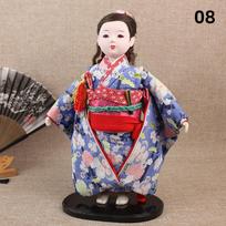 Japanese Dolls Traditional Kimono Decorative Figurine Secret Room Props Cuisine Sushi Pub Bar Restaurant Shop Display Ornaments 35cm