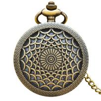Vintage Bronze Flip Creative Necklace Quartz Pocket Watch Fashion Male And Female Students Universal bronza