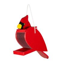 Wooden Bird Feeder Hanging Garden Ornament Outdoor Birdhouse Mesh Seed Holder for Backyard Patio Lawn Decoration One Size