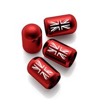 4PCS Universal Union Jack Car Tire Wheel Rims Stem Air Valve Caps Case Cover For Mini Cooper BMW Ford VW TOYOTA  Accessories raudona