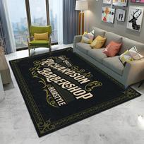 Barber Shop Skull Vintage Sign Carpet Rug for Home Living Room Bedroom Sofa Doormat Decor,kids Area Rug Non-slip Floor Mat 40x60cm