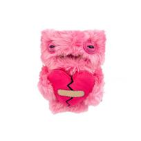 (Pink) Fuggler Themed Monster Plush Toy Long Hair Heart Shape Doll Decoration Gift raudona