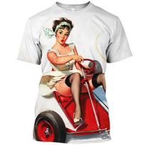 Retro Sexy Girl T Shirts Unisex Clothes O Neck Casual T-shirt Europe America Trend Fashion 3D Printed Graphics Funny Tees Top S