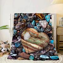 Heart-shaped Stone On Pebbles. Blanket Flannel Blanket Throw Blanket Sofa Cover Blanket Soft Premium Blanket Picnic Blanket Tv Blanket Gifts 75x90cm