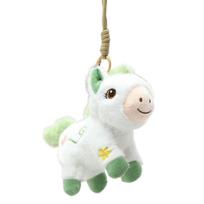 Chinese Style Vintage Pony Keychain Mascot PP Cotton Cartoon Animal Stuffed Cartoon Collection Chinese Horse Keyring žalia