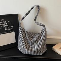 Lazy Style Women's Crossbody Bag Retro Plaid Casual Versatile Large Capacity Dumpling Bag Commuter Tote Bag