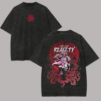 Madara Uchiha T Shirt Naruto Men Acid Wash Back Print Sage Six Paths Anime Graphic Cotton Streetwear Reality Vintage Tee M